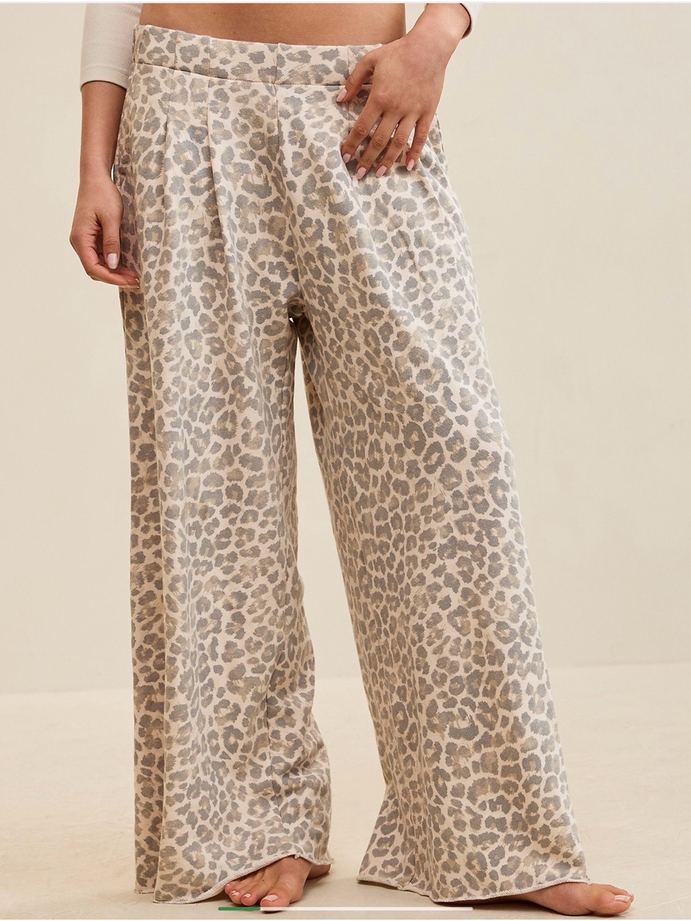 Aerie Street Trouser Wide-Leg Lounge Pants Leopard